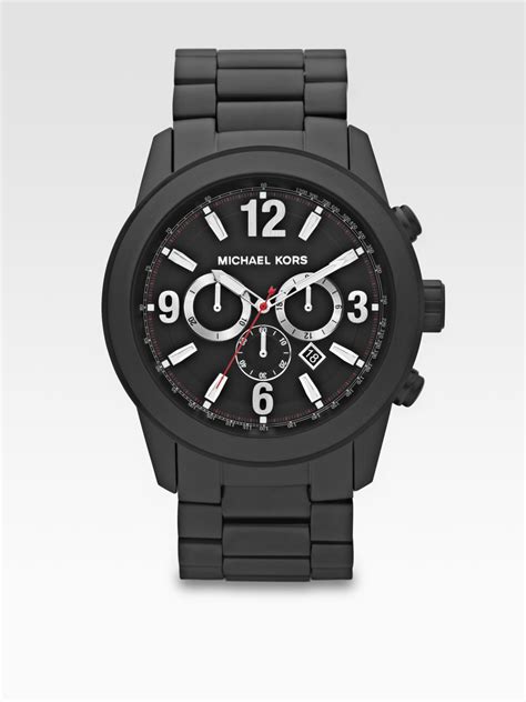 michael kors chronograph watch matte black|Michael Kors black silicone watch.